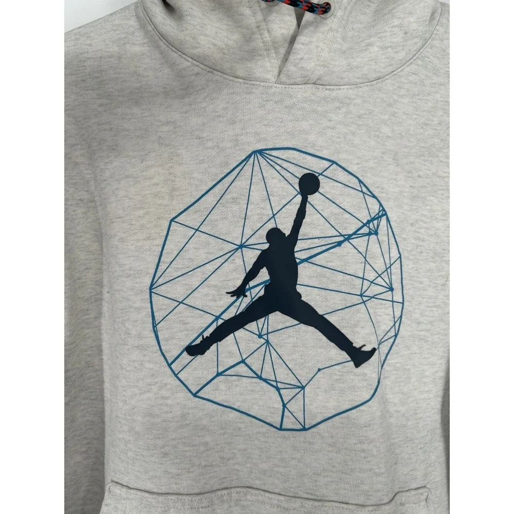 Jordan‎ Essentials Fleece Hoodie Mens Small Grey Mountainside Graphic DC9727-141